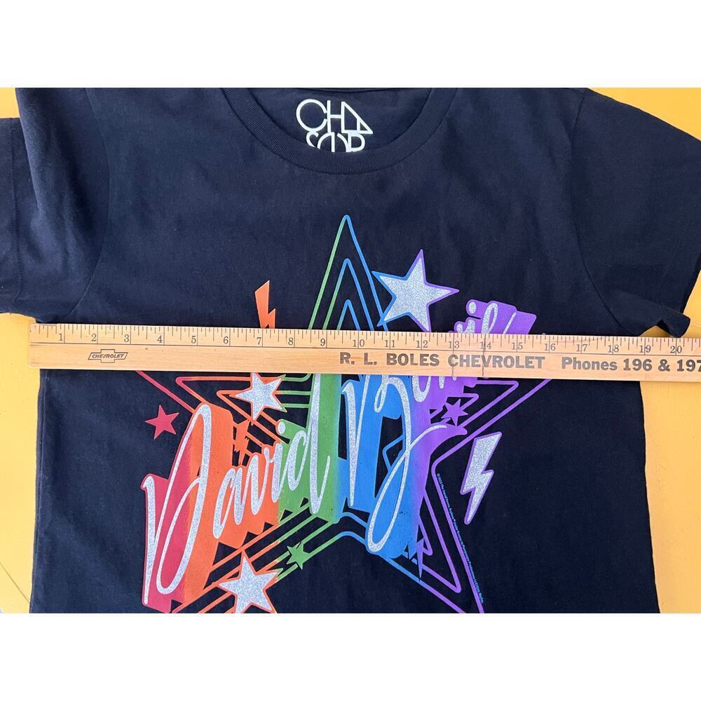 Chaser David Bowie Short Sleeve Crew Neck Graphic T-Shirt Black Women's S NWT - Picture 6 of 8